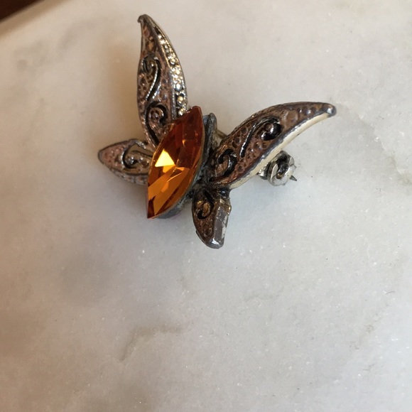 Vintage Citrine Brooch Pin - Picture 2 of 10
